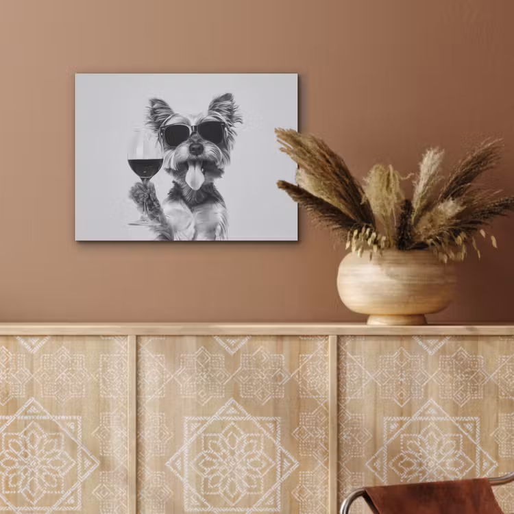 Hondje - Wijnglas - Zonnebril - Enthousiast PET vilt klein -sfeer4