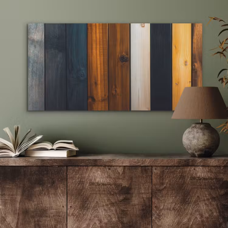 Hout - Planken - Donker - Warm PET vilt middel -sfeer2