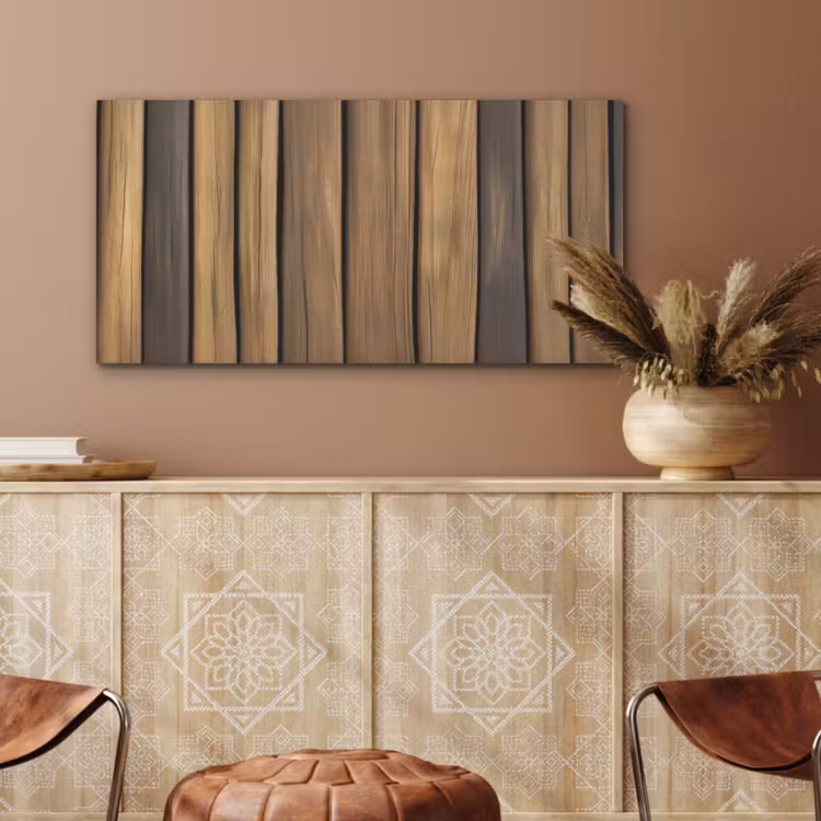 Hout - Planken - Natuurtinten PET vilt middel -sfeer4