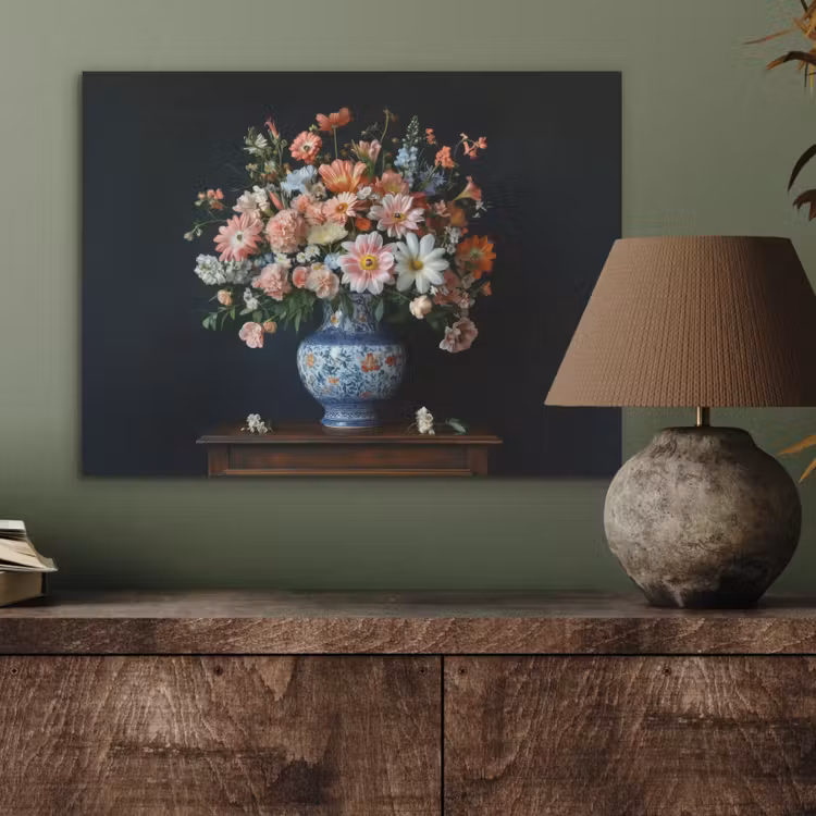 Hout - Vaas - Kleuren - Bloemen PET vilt klein -sfeer2