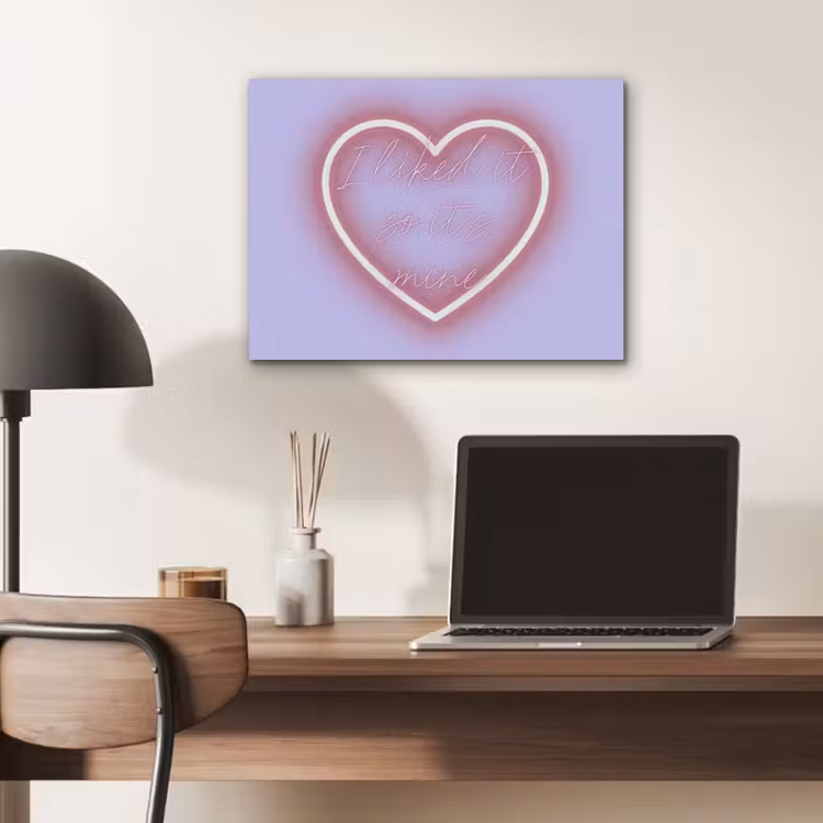 I liked it so it's mine - Neon hart - Paars PET vilt klein -sfeer5