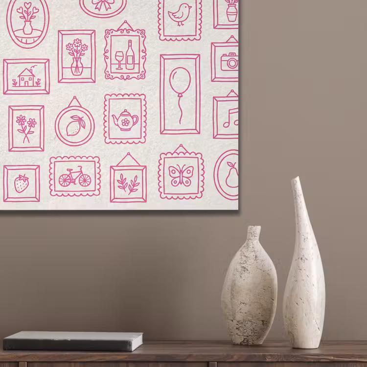 Illustratie - Collectie - Kunst - Minimalistisch - Roze PET vilt klein -sfeer6_closeup