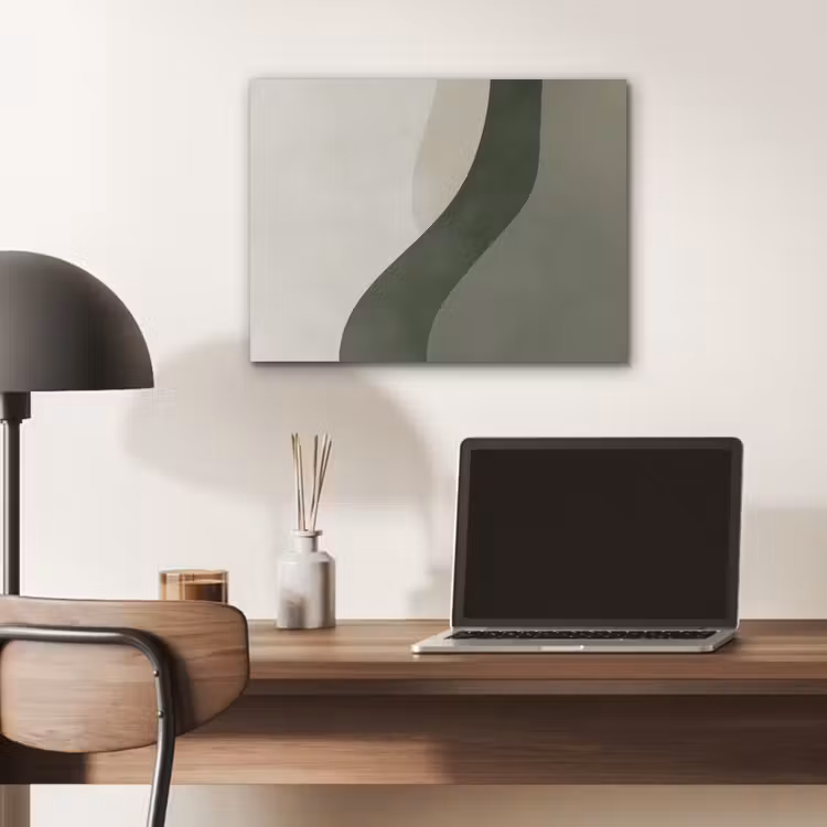 Japandi - Groen - Abstract - Modern PET vilt klein -sfeer5