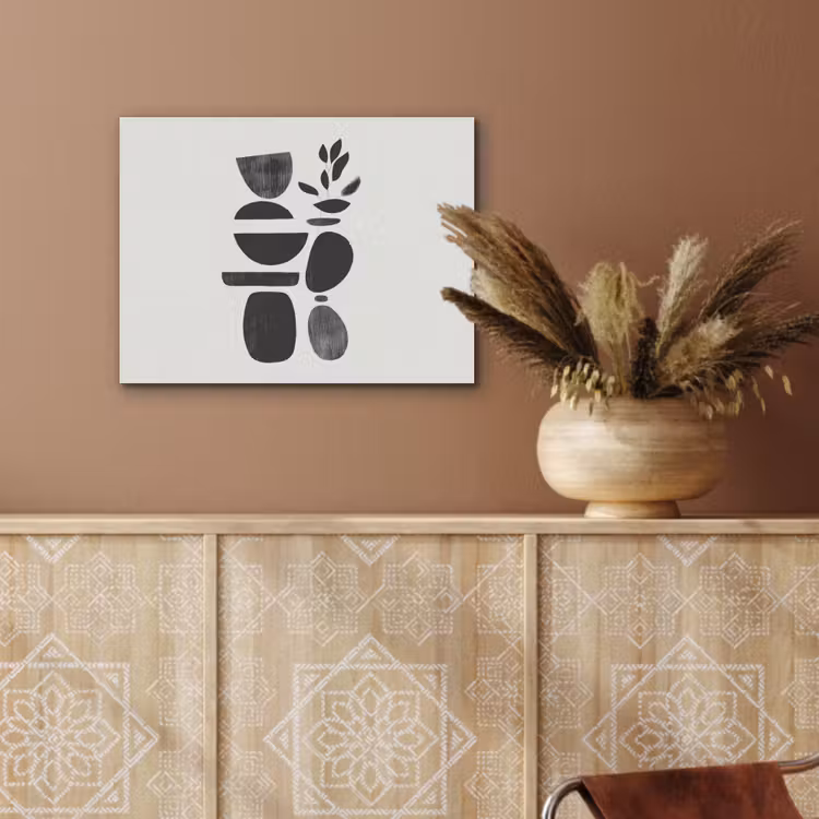 Japandi - Zwart - Abstract PET vilt klein -sfeer4