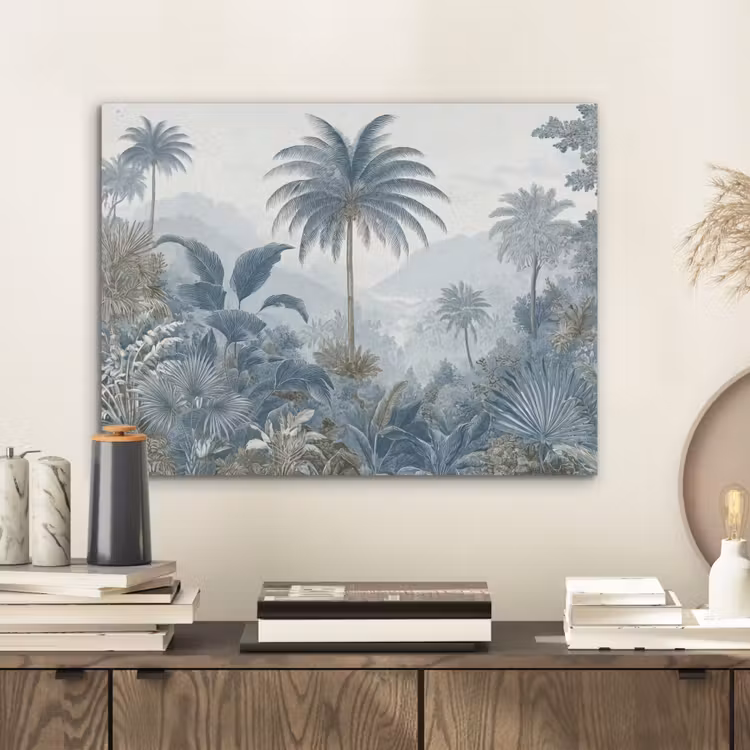 Jungle - Modern - Blauw - Groen PET vilt klein -sfeer1