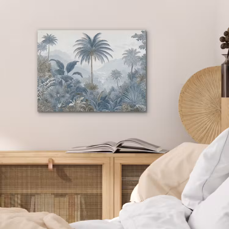 Jungle - Modern - Blauw - Groen PET vilt klein -sfeer3