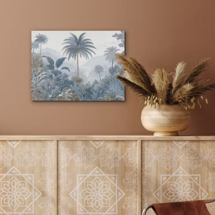 Jungle - Modern - Blauw - Groen PET vilt klein -sfeer4