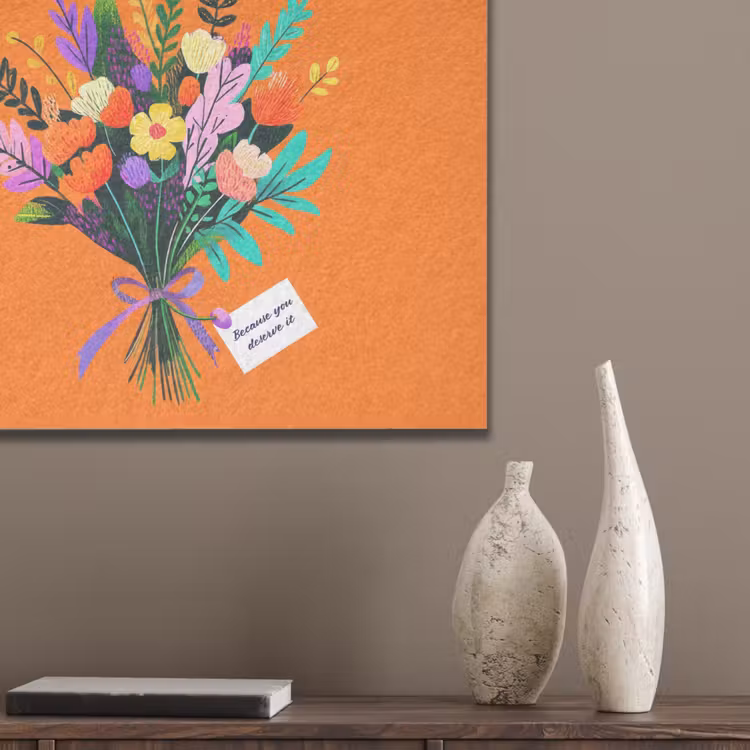 Kaartje - Boeket - Bloemen PET vilt klein -sfeer6_closeup