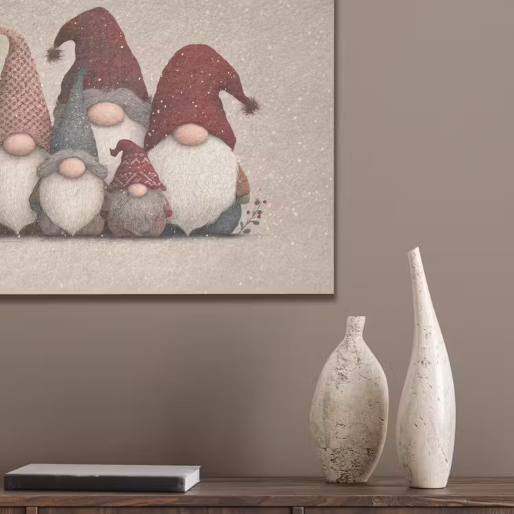 Kabouters - Kerst - Sneeuw - Puntmutsen PET vilt klein -sfeer6_closeup