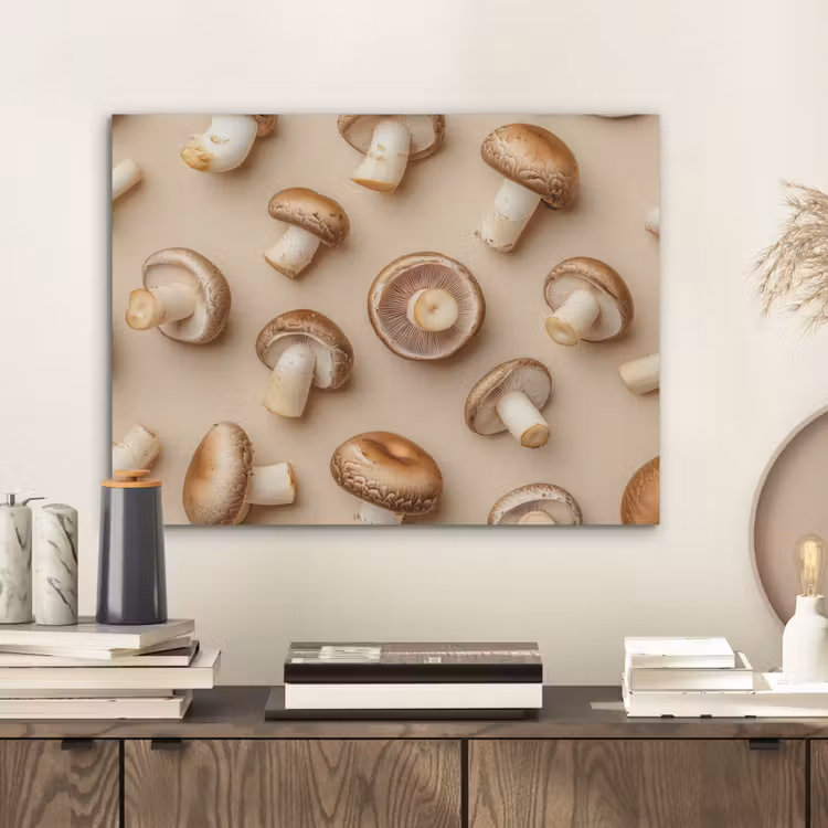 Kastanje Champignons - Beige PET vilt klein -sfeer1