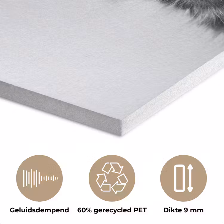 Kat - Bril - Mok - Pluizig PET vilt klein -closeup_NL
