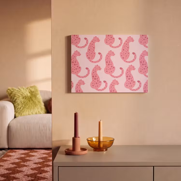 Kat - Gevlekt - Dieren - Patroon - Roze PET vilt klein -sfeer1