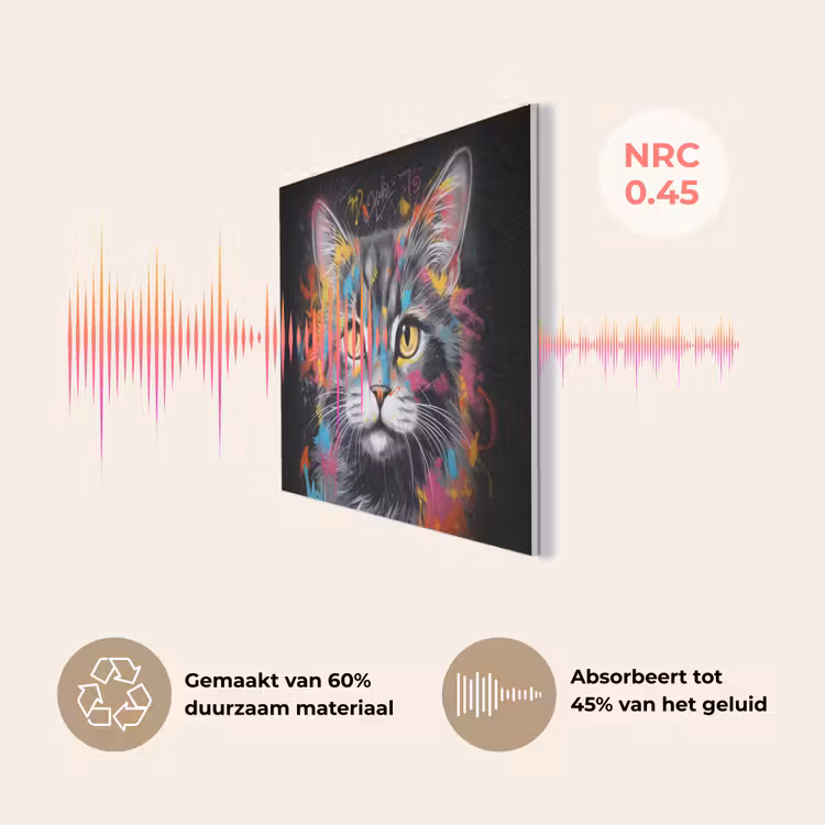 Kat - Graffiti - Dieren - Kleuren - Grijs PET vilt klein -USP_NL