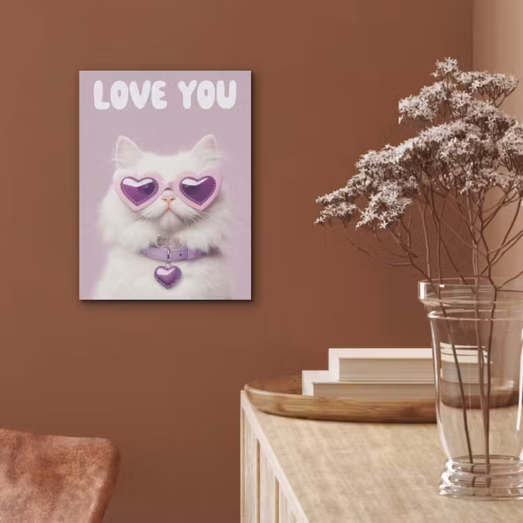Kat - Love - Paars - Valentijn PET vilt klein -sfeer4