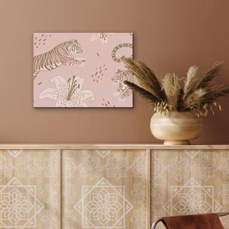 Kat - Springend - Bloemen - Abstract - Roze PET vilt klein -sfeer4