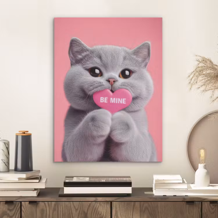 Kat - Valentijn - Roze - Liefde PET vilt klein -sfeer1