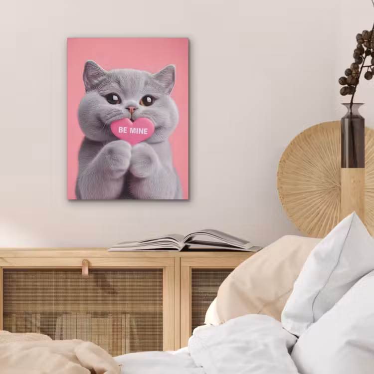 Kat - Valentijn - Roze - Liefde PET vilt klein -sfeer3