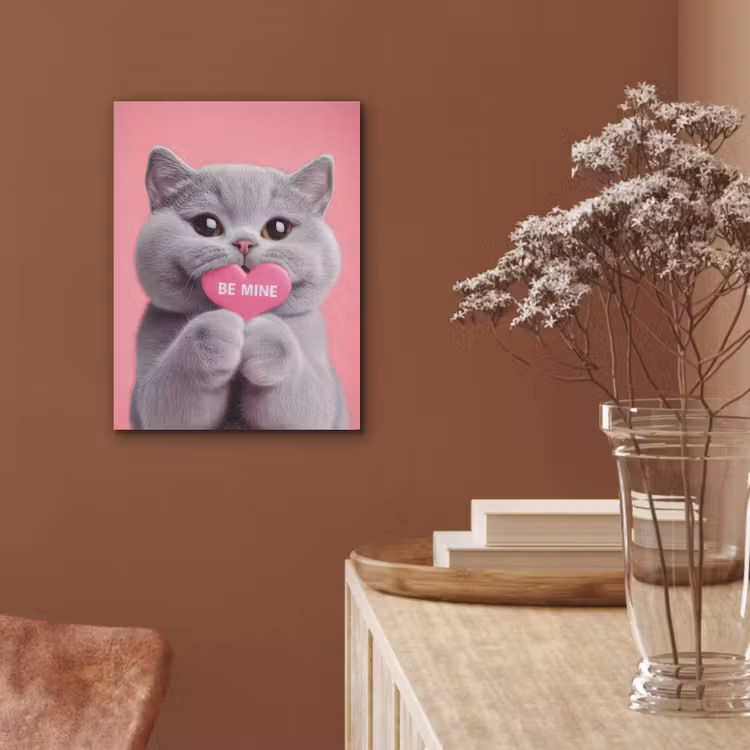 Kat - Valentijn - Roze - Liefde PET vilt klein -sfeer4