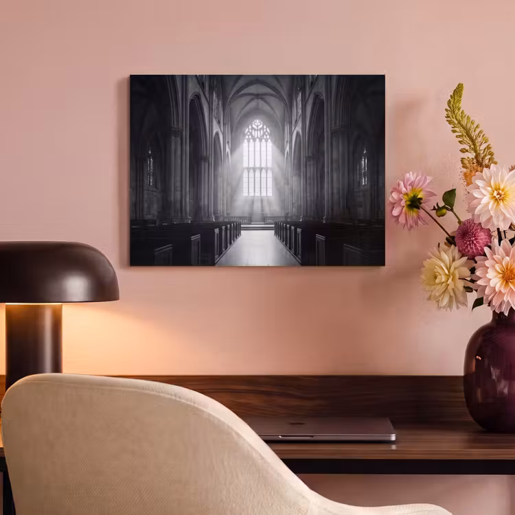 Kerk - Interieur - Lichtstralen - Architectuur - Klassiek PET vilt klein -sfeer3