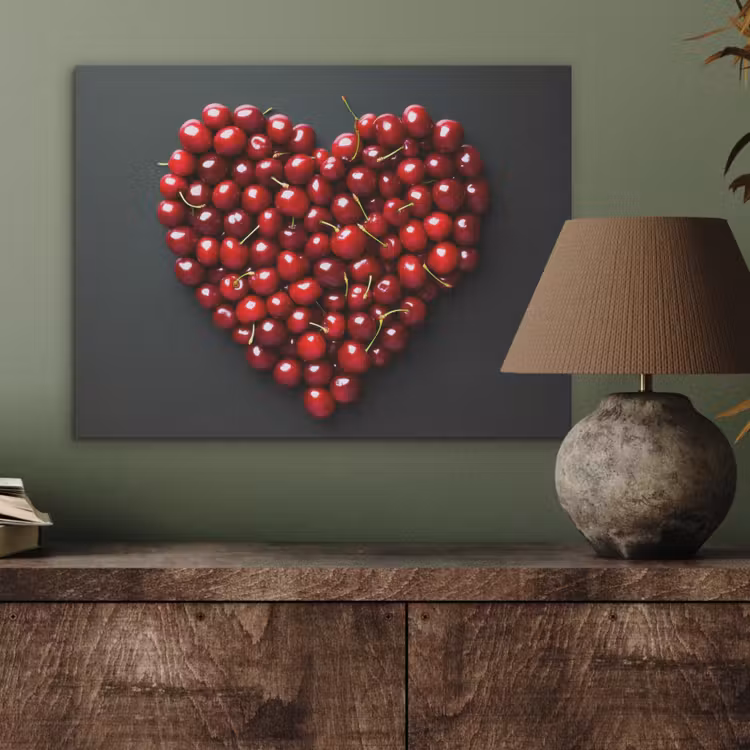 Kersen - Hart - Rood - Zwart PET vilt klein -sfeer2