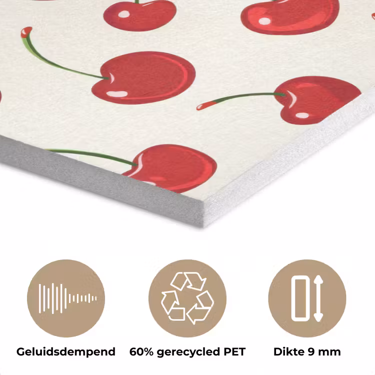 Kersen - Minimalistisch - Rood PET vilt klein 837 -closeup_NL