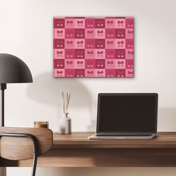 Kersen - Strikjes - Speels - Roze - Bordeaux PET vilt klein 837 -sfeer5