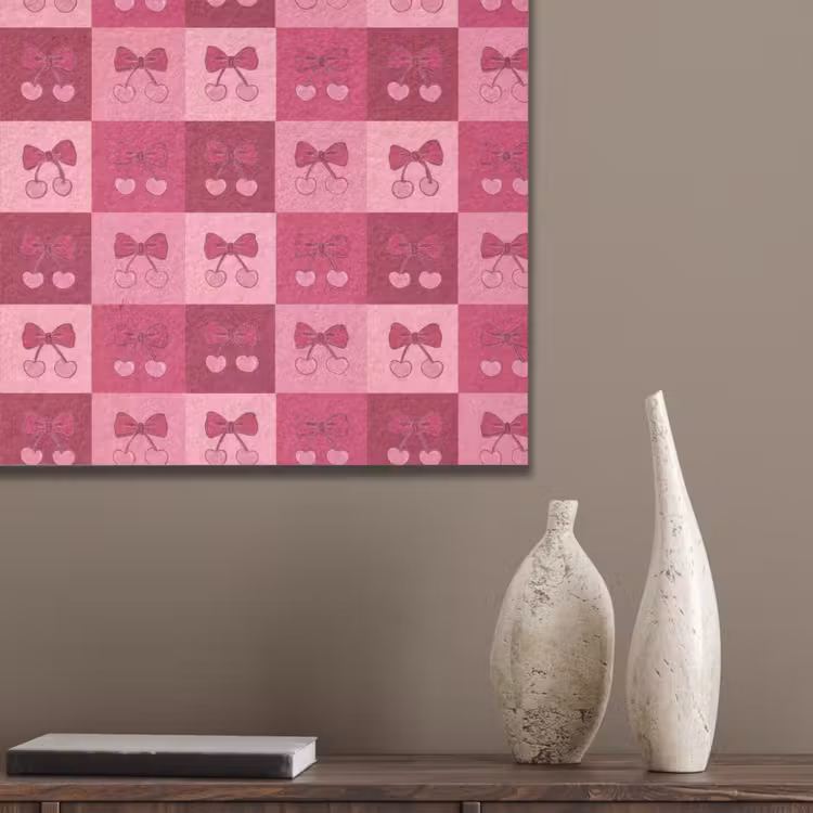 Kersen - Strikjes - Speels - Roze - Bordeaux PET vilt klein 837 -sfeer6_closeup