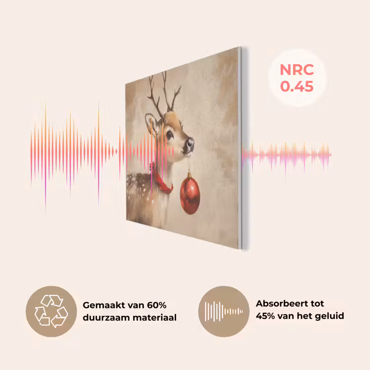Kerst - Hert - Gewei - Kerstbal - Rendier PET vilt klein -USP_NL