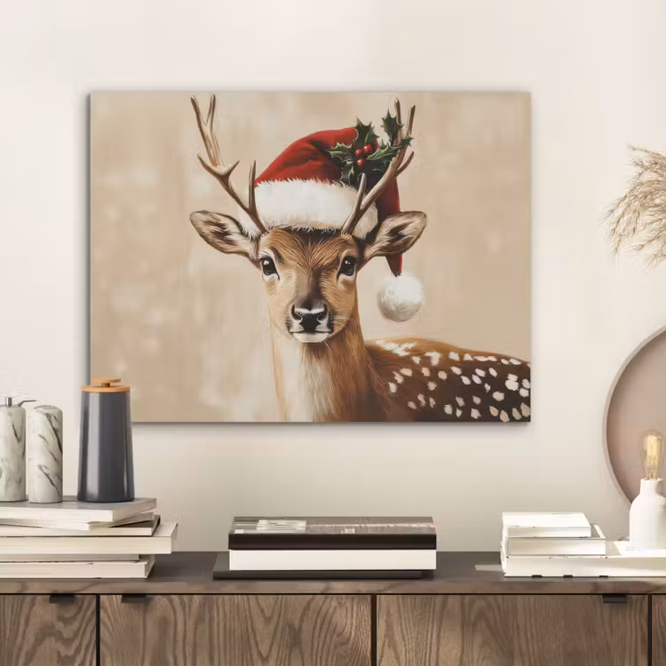 Kerst - Hert - Gewei - Rood PET vilt klein -sfeer1