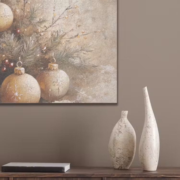 Kerst - Kerstballen - Beige - Goud PET vilt klein -sfeer6_closeup
