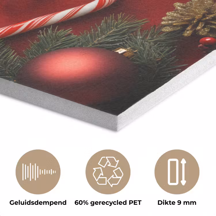 Kerst - Quote - Rood - Kerstballen PET vilt klein -closeup_NL