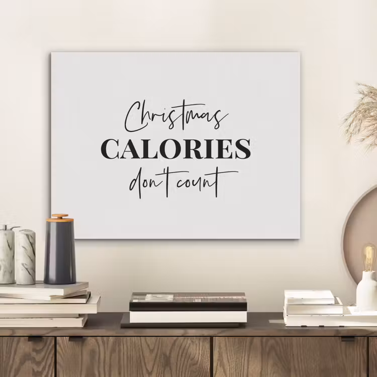 Kerst quote - Winter - Christmas calories - Wit PET vilt klein -sfeer1