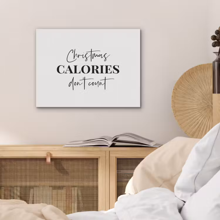 Kerst quote - Winter - Christmas calories - Wit PET vilt klein -sfeer3