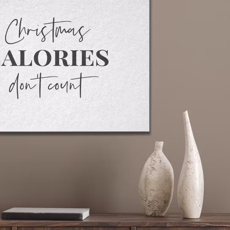 Kerst quote - Winter - Christmas calories - Wit PET vilt klein -sfeer6_closeup