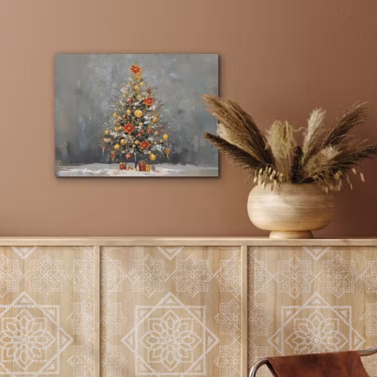 Kerstboom - Cadeaus - Rood - Goud PET vilt klein -sfeer4