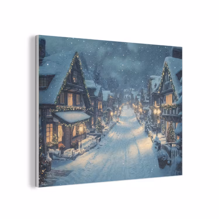 Kerstdorp - Kerst - Sneeuw - Winter PET vilt klein -3d