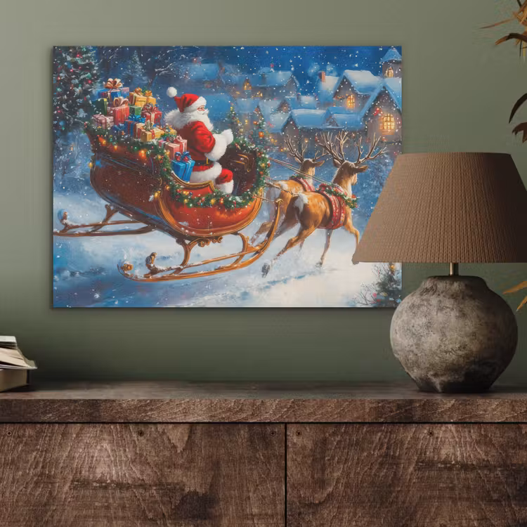 Kerstman - Rendier - Kerst - Sneeuw PET vilt klein -sfeer2