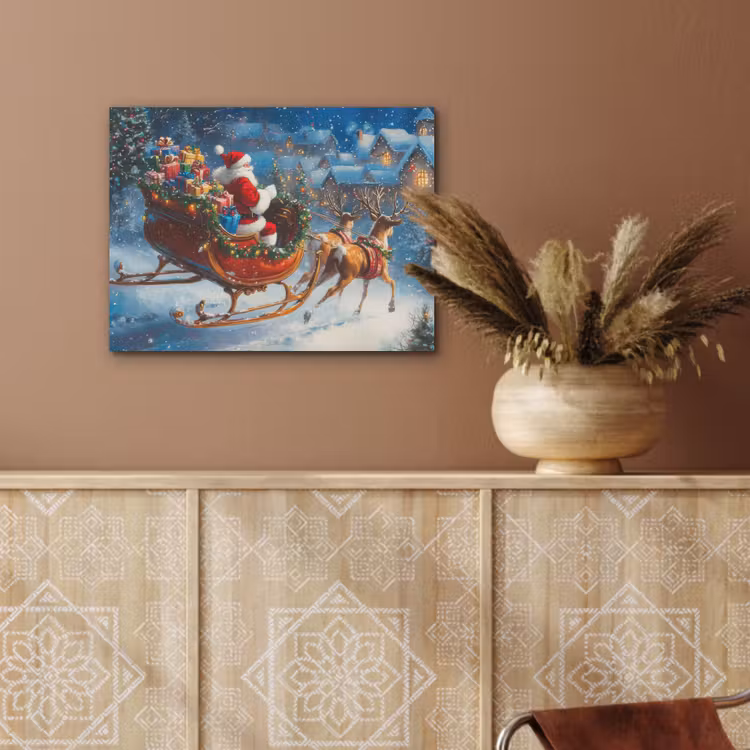 Kerstman - Rendier - Kerst - Sneeuw PET vilt klein -sfeer4