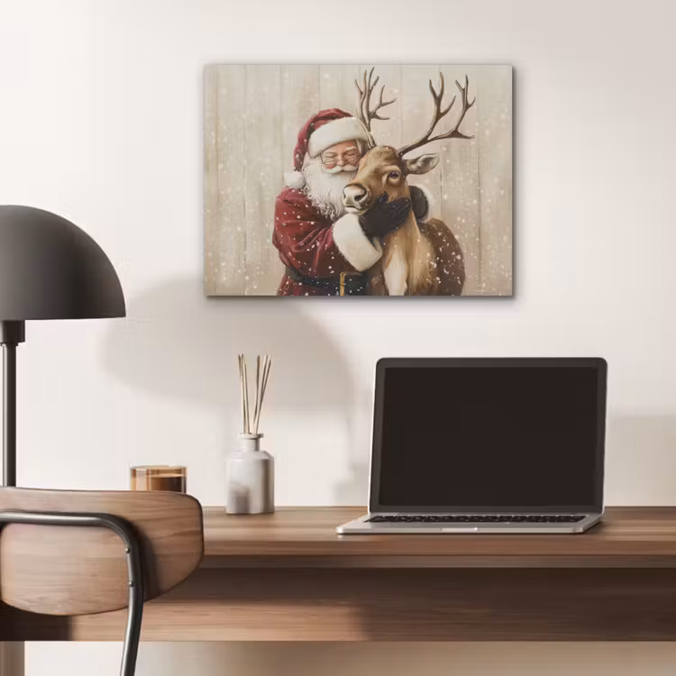 Kerstman - Rendier - Sneeuw - Kleurrijk PET vilt klein -sfeer5