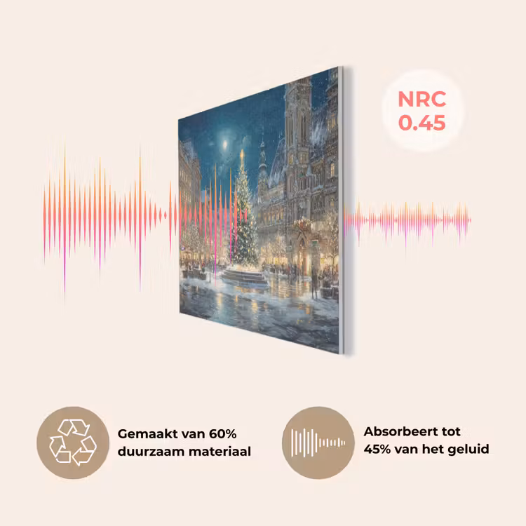 Kerstnacht - Stadsplein - Meerkleurig PET vilt klein -USP_NL