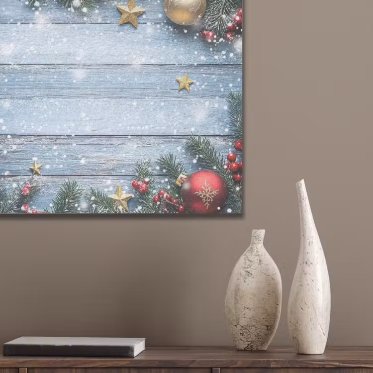 Kerstomlijsting - Sneeuw - Meerkleurig PET vilt klein -sfeer6_closeup