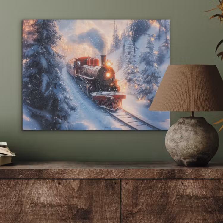 Kersttrein - Sneeuw - Winter - Kerst PET vilt klein -sfeer2
