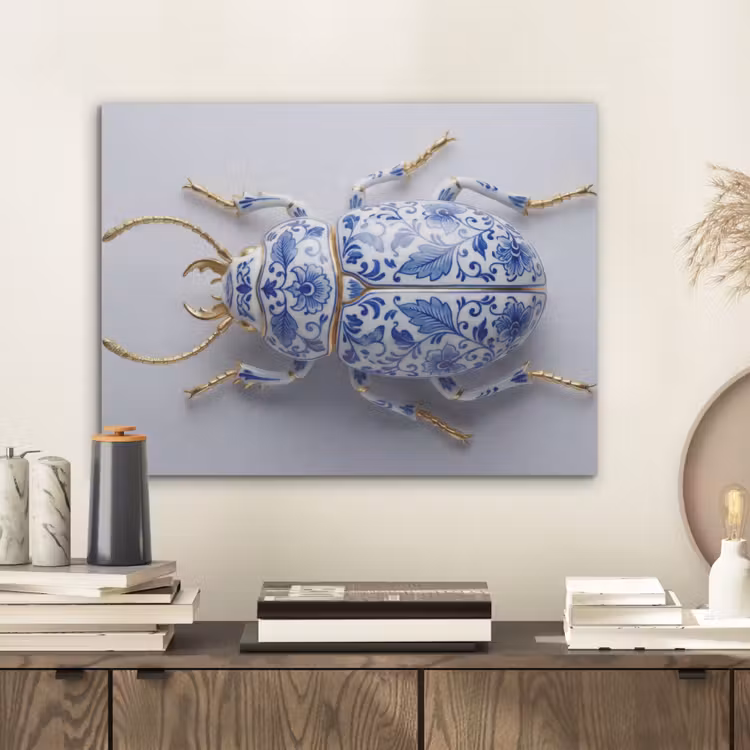 Kever - Delfts  - Blauw - Goud PET vilt klein -sfeer1