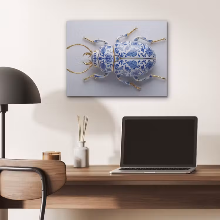 Kever - Delfts  - Blauw - Goud PET vilt klein -sfeer5