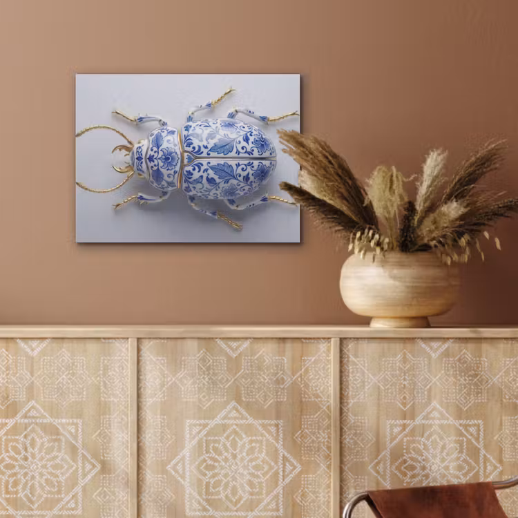 Kever - Delfts  - Blauw - Goud PET vilt klein -sfeer4