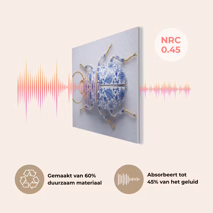 Kever - Delfts  - Blauw - Goud PET vilt klein -USP_NL