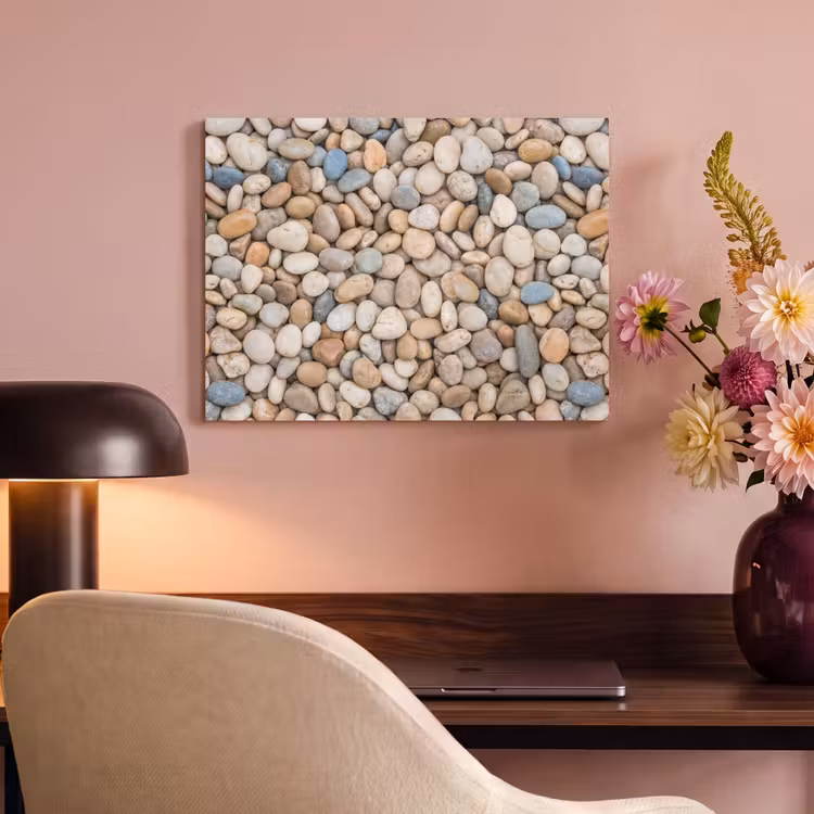 Kiezelstenen - Natuur - Textuur - Beige - Grijs PET vilt klein -sfeer3