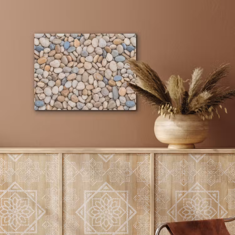Kiezelstenen - Natuur - Textuur - Beige - Grijs PET vilt klein -sfeer4