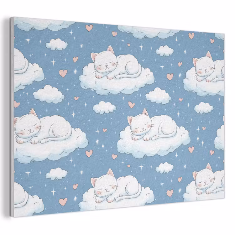 Kitten - Wolken - Blauw PET vilt klein 837 -3d