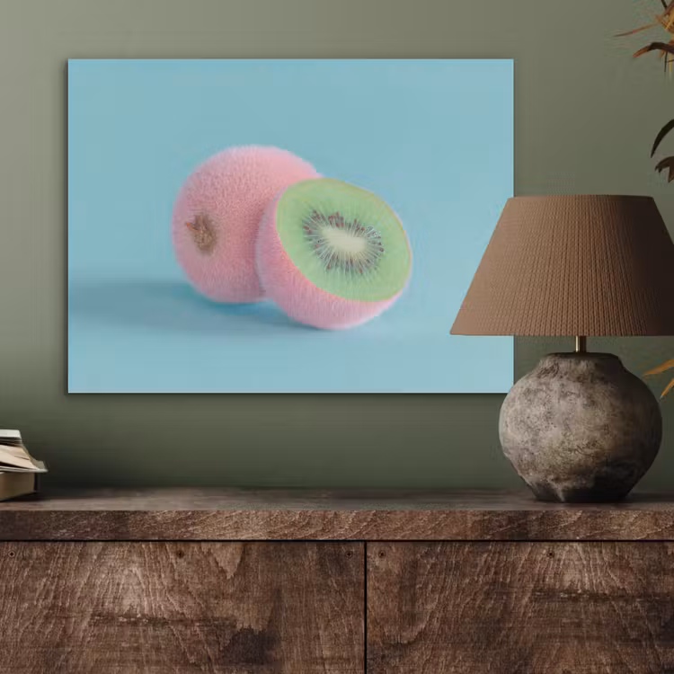 Kiwi - Blauw - Surrealistisch PET vilt klein -sfeer2